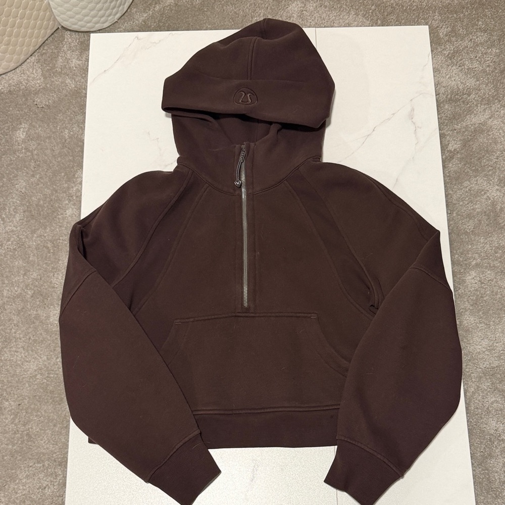 Lululemon Athletica Dark Brown 1/4 zip hoodie